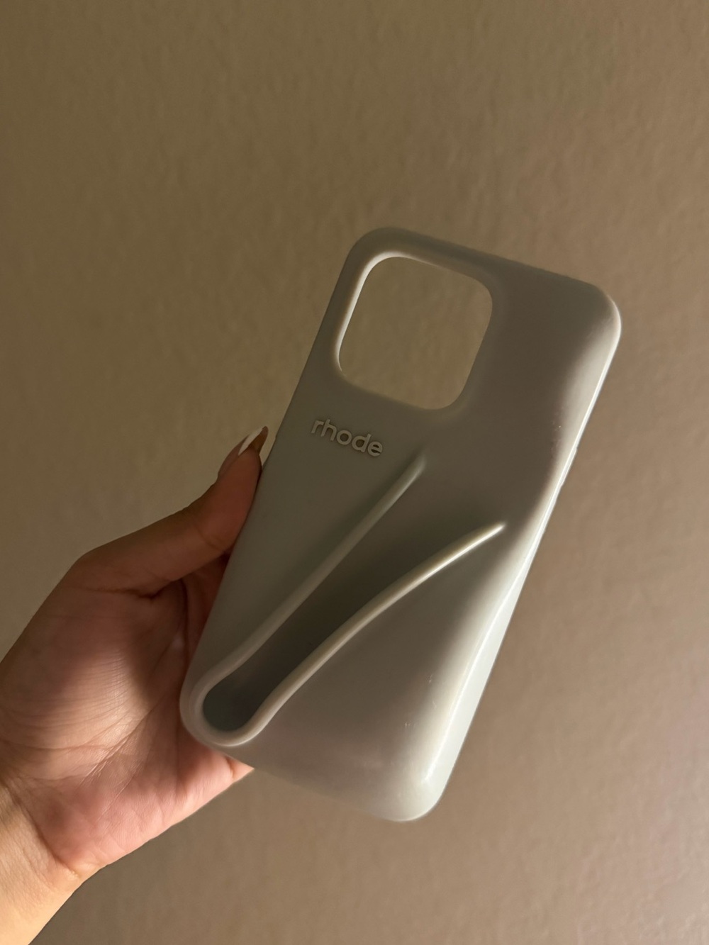RHODE Silicone iPhone Case in Light Gray with Built-In Grip